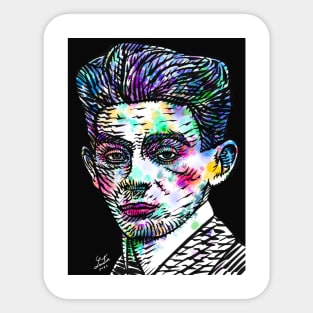 EGON SCHIELE watercolor and ink portrait .1 Sticker